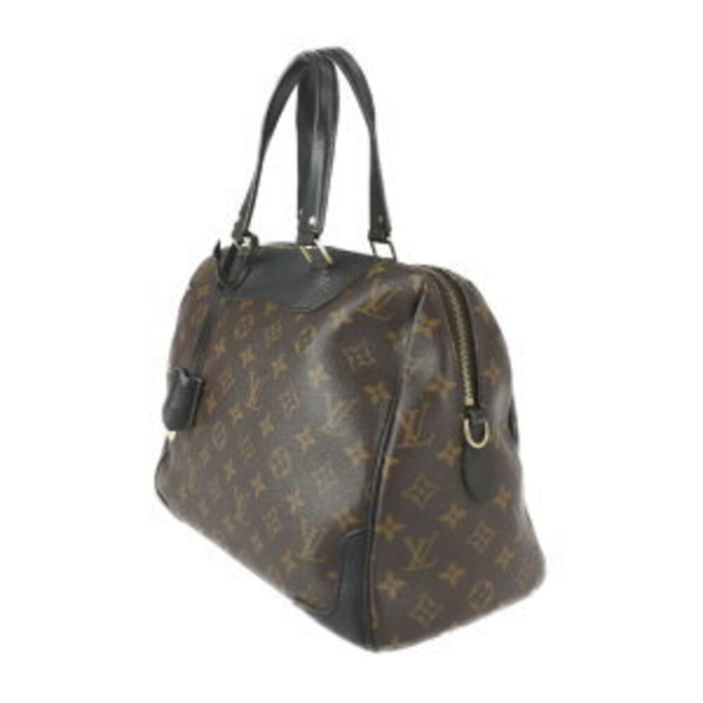 Louis Vuitton Brown Handbag Black Bag Shoulder Leather Retiro